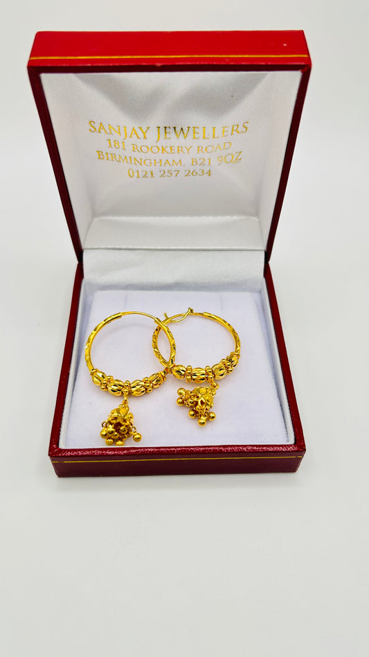 22ct Gold Earrings – 7.5g, Hallmarked
