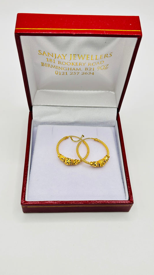 22ct Gold Earrings – 3.3g, Hallmarked