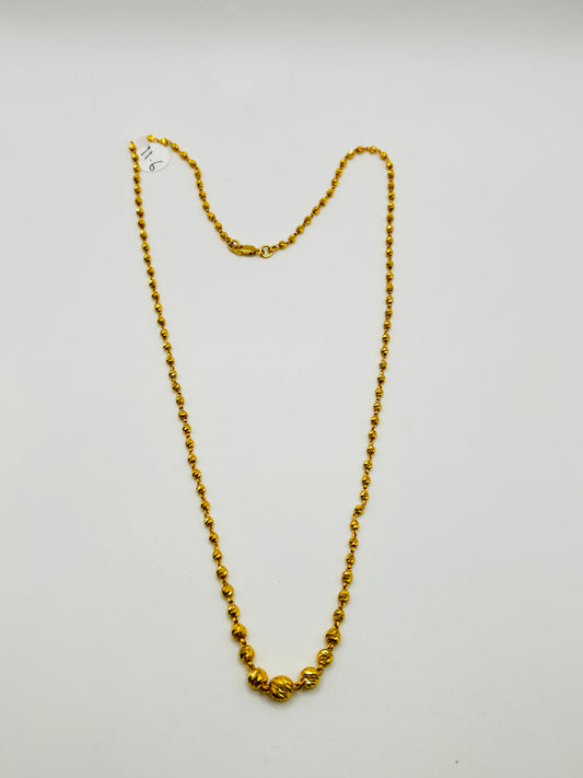 22ct Gold Mala/Necklace – 11.6g 20 inch (Hallmarked)