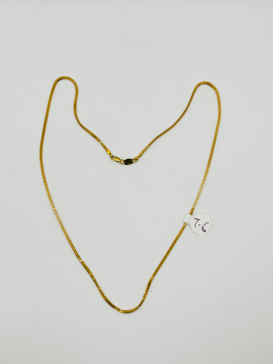 22ct Gold Chain – 7.6g, 18" Hallmarked