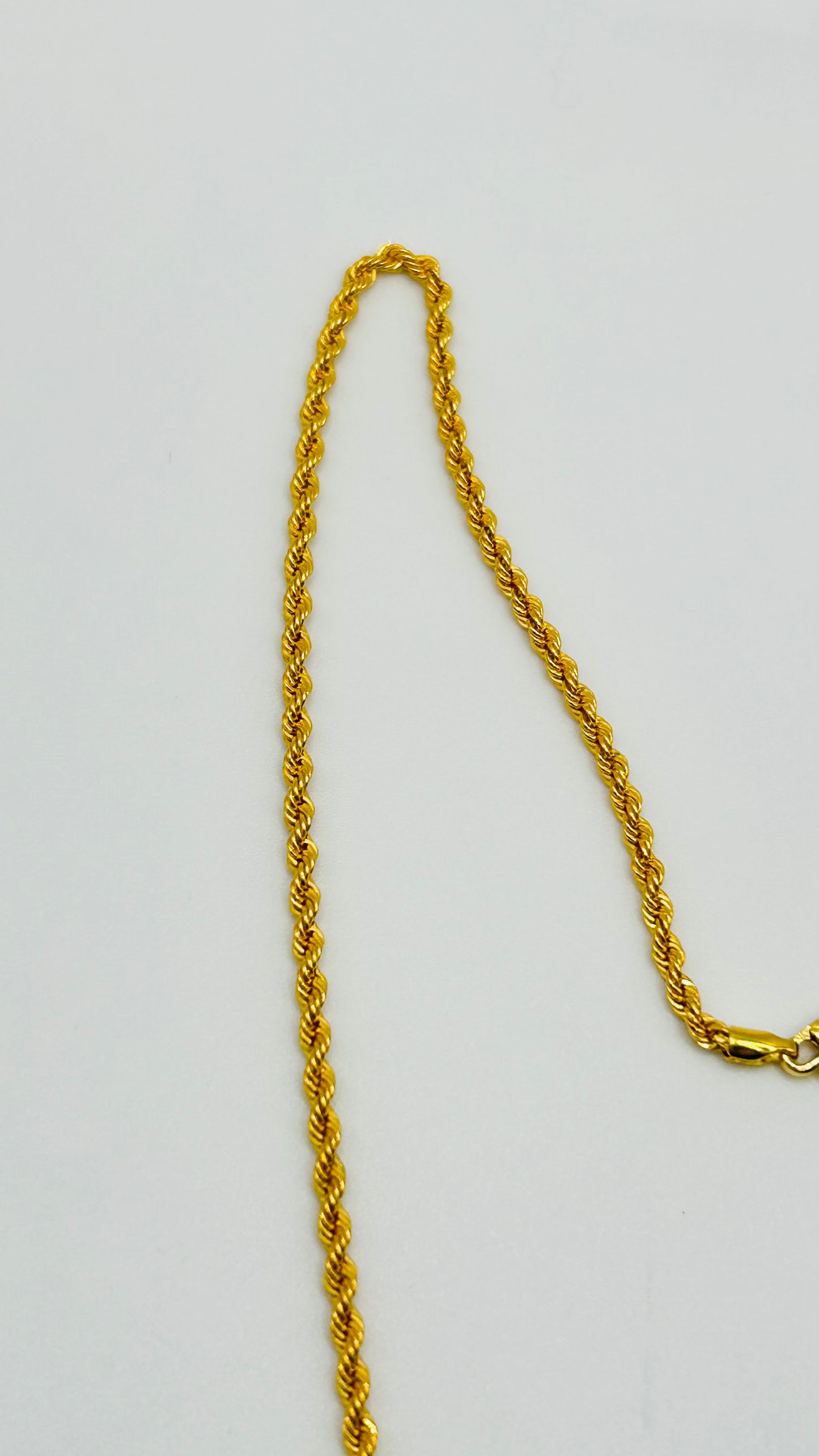 22ct Hollow Rope Chain – 20 Inch (3.5g, Hallmarked)
