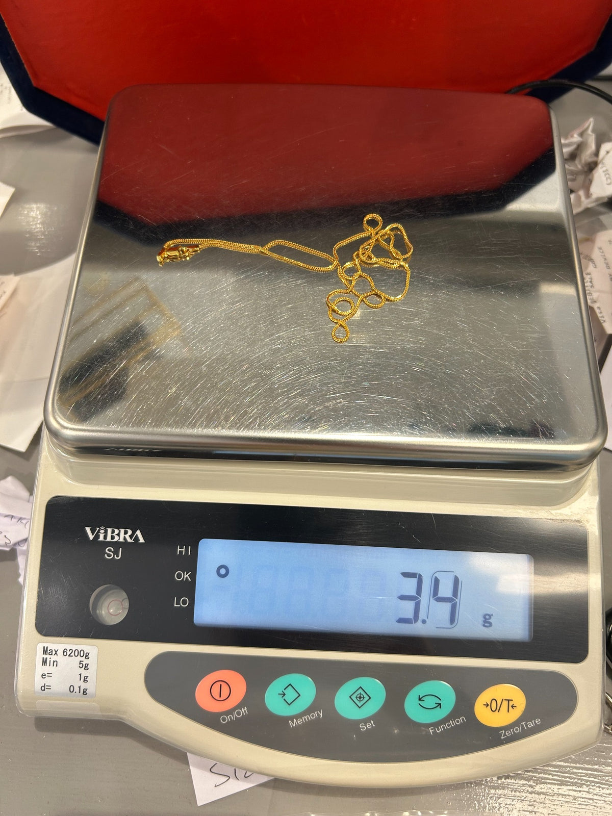 22ct gold chain weight scale 3.4g