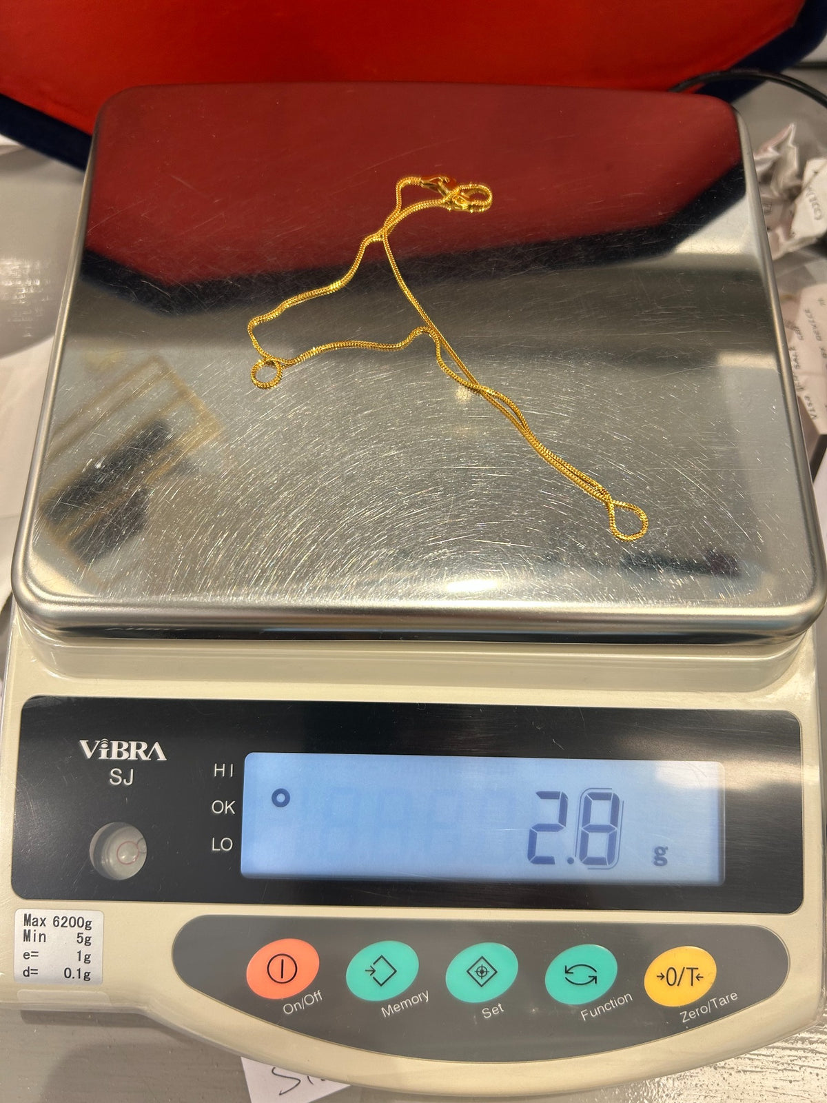 22ct gold chain weight scale 2.8g