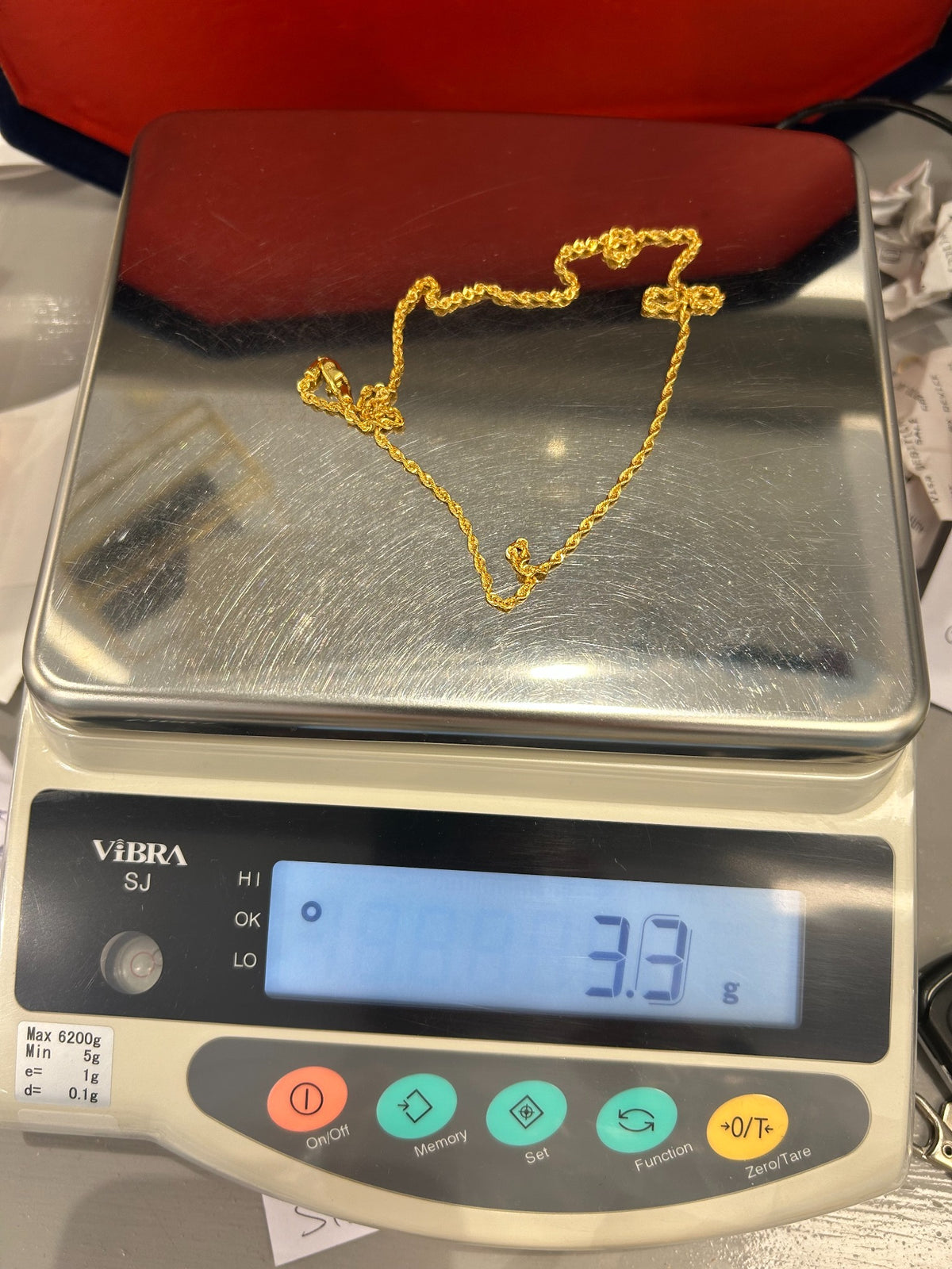 22ct gold chain weight scale 3.3g