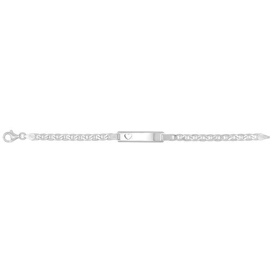 925 SILVER BABIES' ANCHOR CUT OUT HEART ID BRACELET