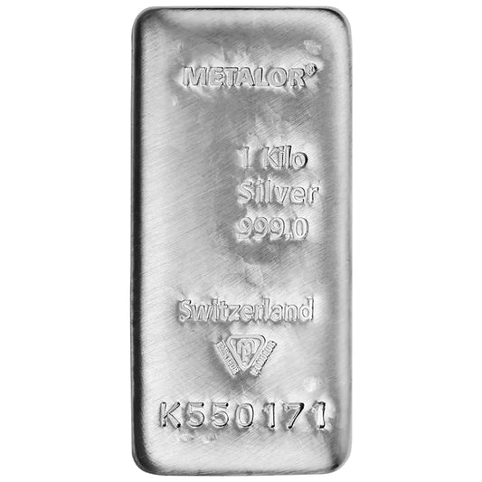 Metalor 1KG Silver Investment Bar (999)